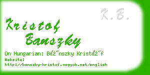 kristof banszky business card